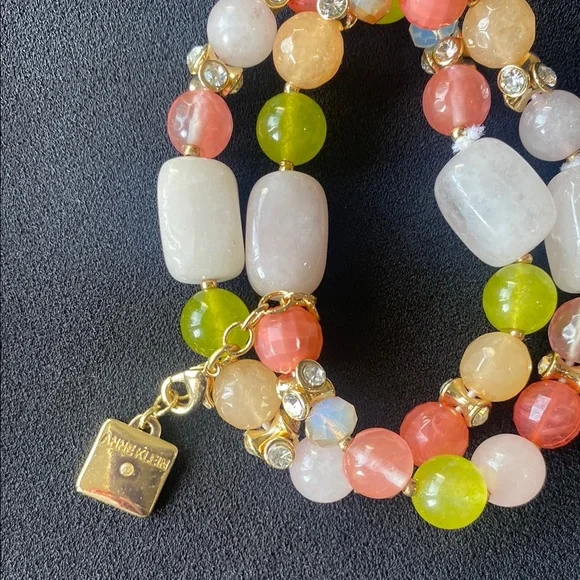 Anne Klein Pink and Orange Beaded Necklace - Picture 6 of 8